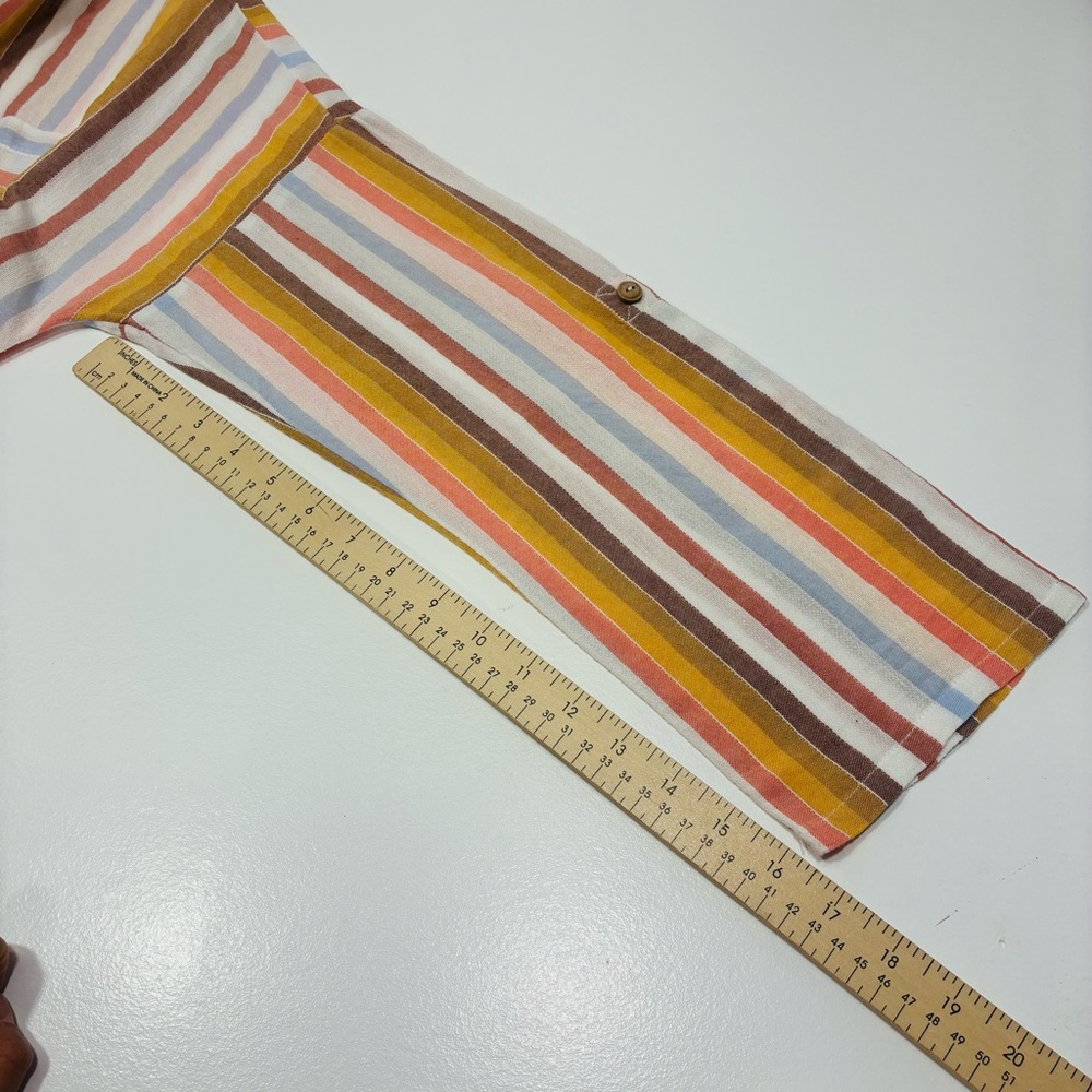 Soft Surroundings Women's Top Size Medium Multicolor Striped Cottagecore Casual - Picture 12 of 14